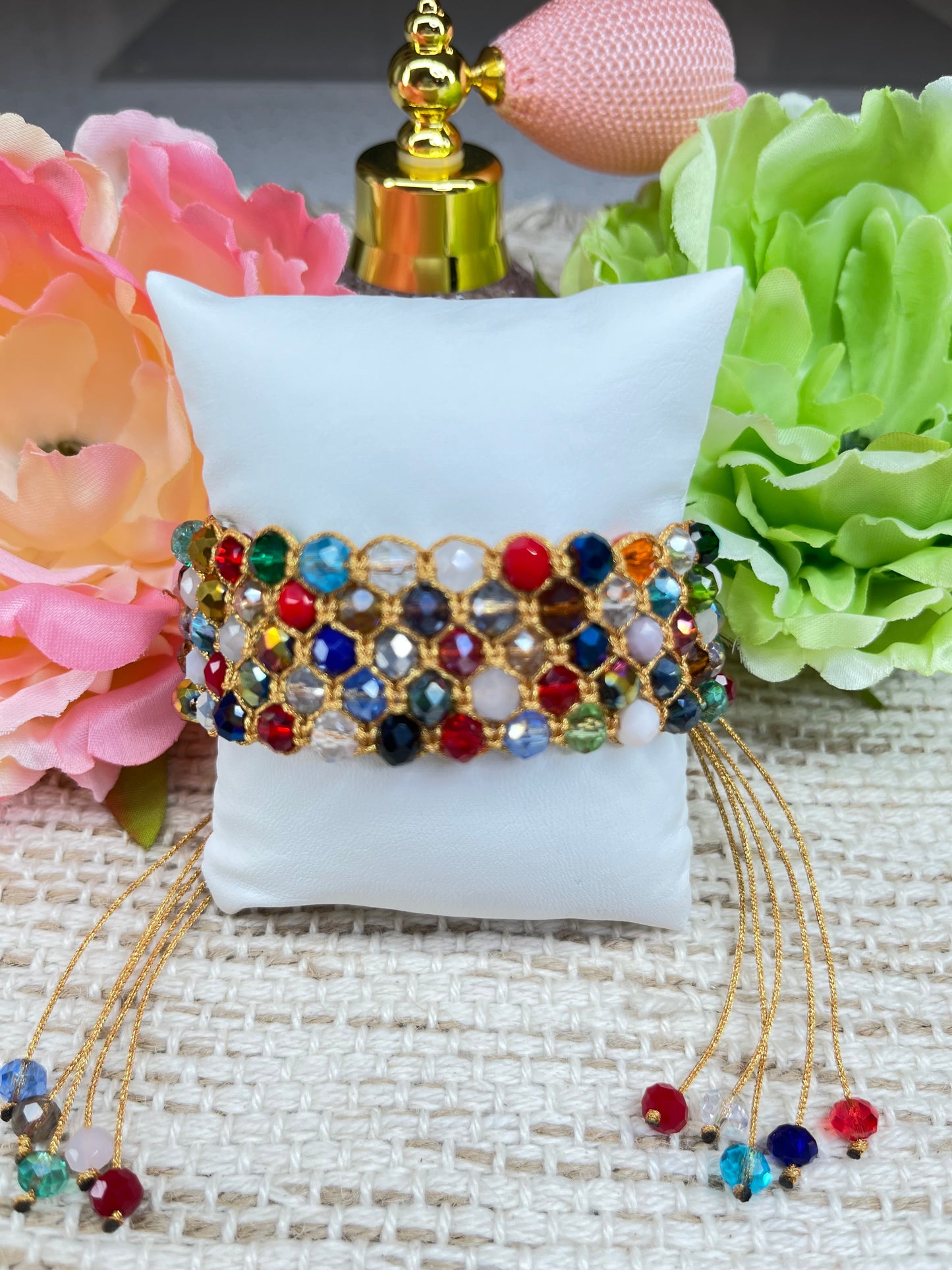 Colección: Destellos De Seda & Cristal ( Estilo Brazalete De 5 Hilos En Colores Mixtos)