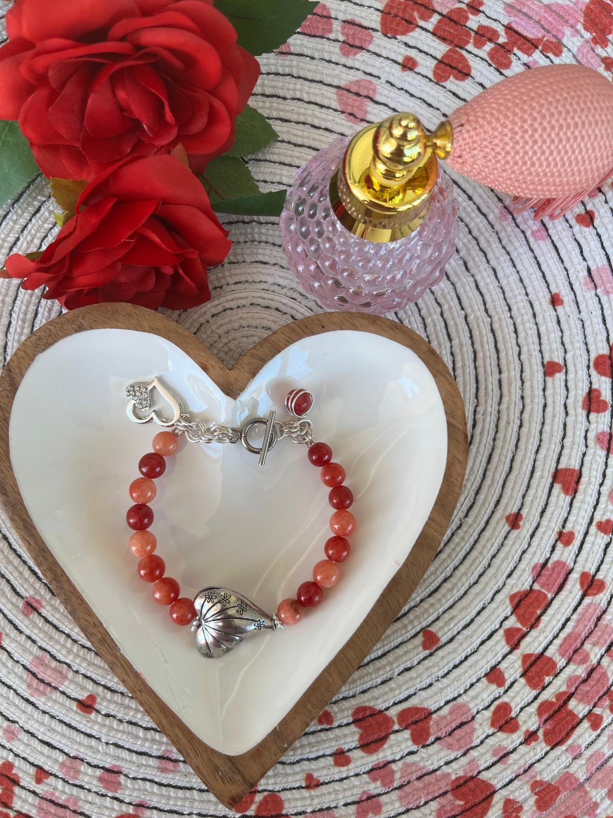 Pulsera Esencia Del Corazón - Color Naranja suave, melocoton y Rojo Terracota